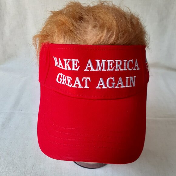 New MAGA - Trump Hair - Red Baseball Cap - Adjustable Fit - Picture 5 of 11